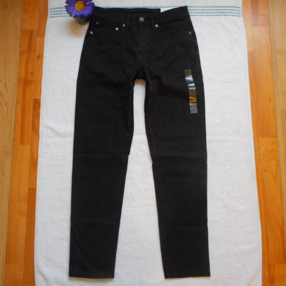 New American Eagle Black Pants 28 x 32 Slim Twill - Picture 1 of 9
